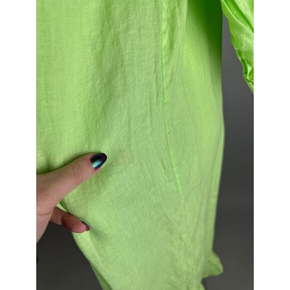 Sleeper Sleeper 100% Linen Loungewear Dress Lime Green Sz 1 Small Womens $318 - Picture 7 of 10